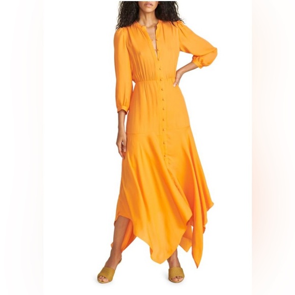 Veronica Beard Dresses & Skirts - Veronica Beard Orange Button-Front Midi Dress